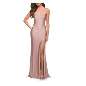 La Femme - Rhinestone Open Back Gown